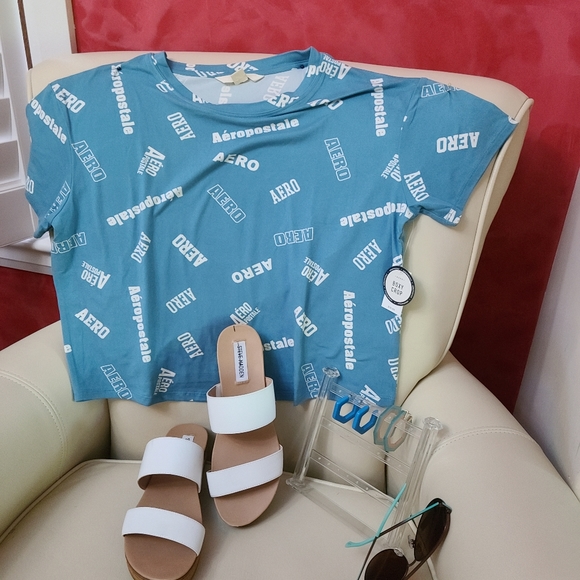 2 for $20,aeropostale AERO printed boxy crop - Picture 5 of 7